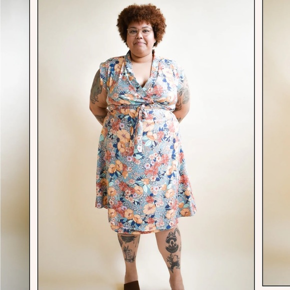 Altar Houseline Francis Wrap Dress Size 5X Vintage Retro 60’s 70’s Plus Artisan - Picture 14 of 16